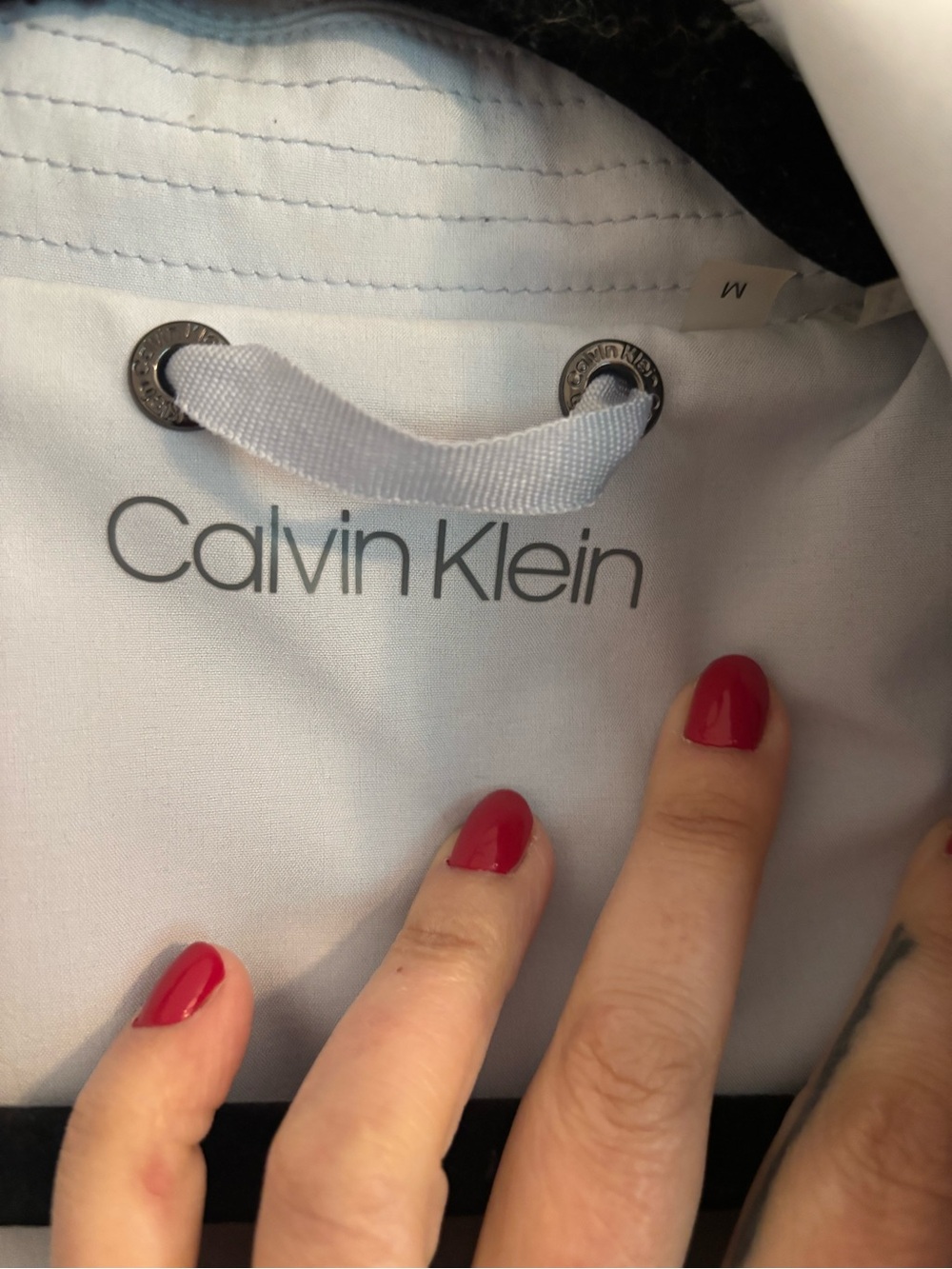 Calvin Klein light blue Trench Coat with Belt Medium - Picture 4 of 7